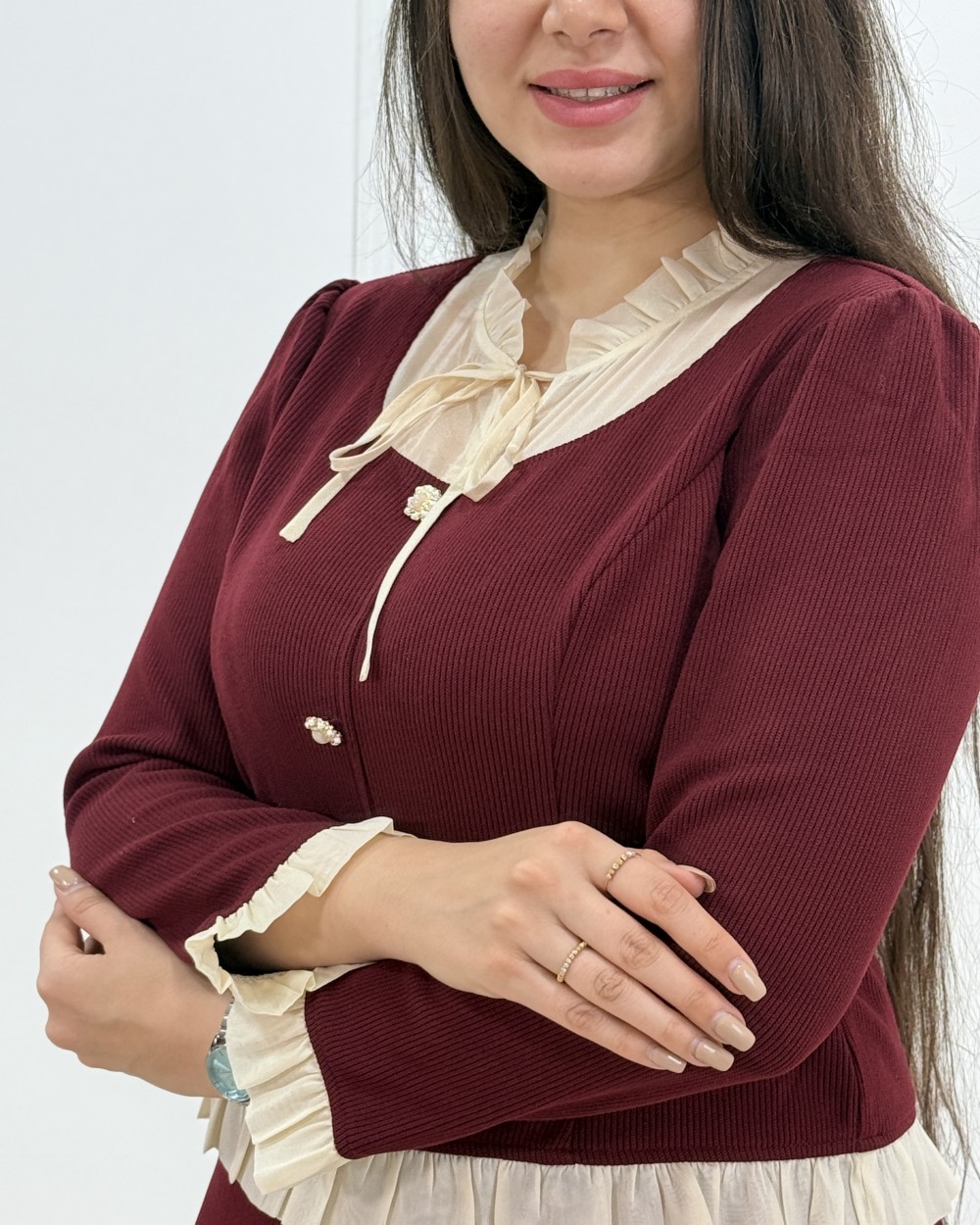 ست شومیز دامن ملورین- کد محصول 1468