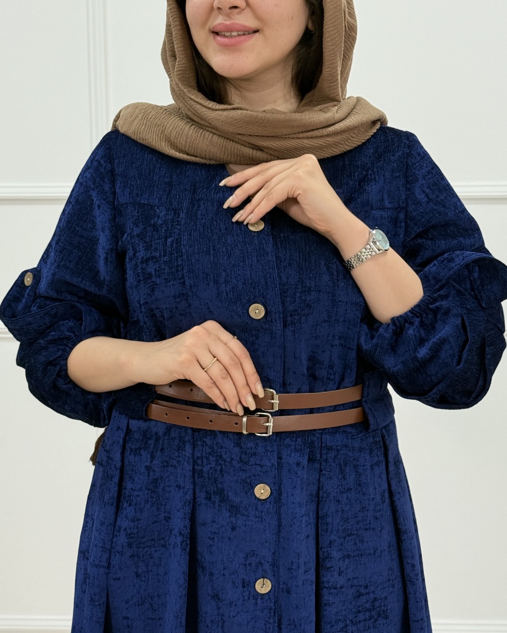 پیراهن دو کمربنده - کد محصول 1483