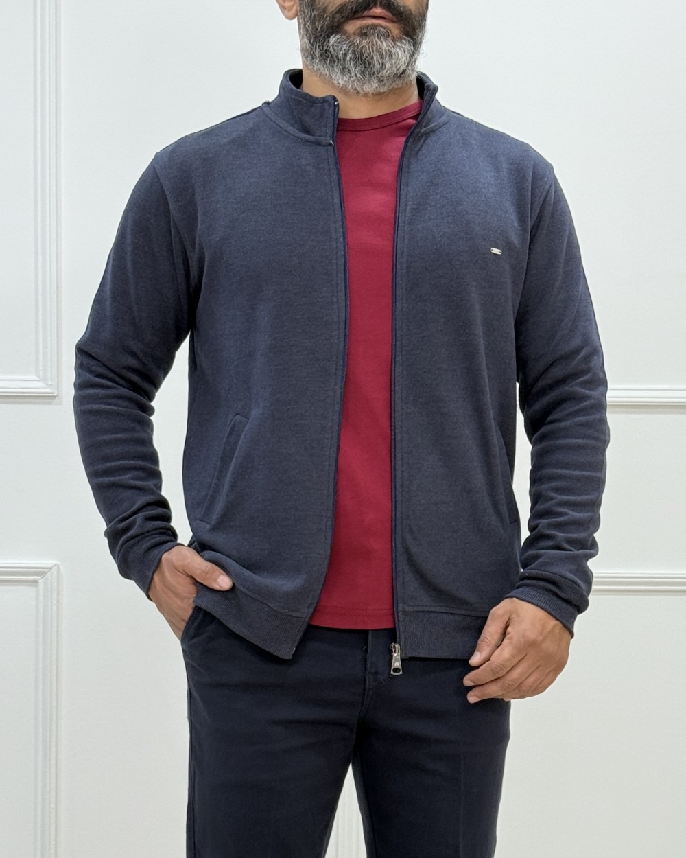 سویشرت مردانه زیب دار مانی -کد محصول 1494