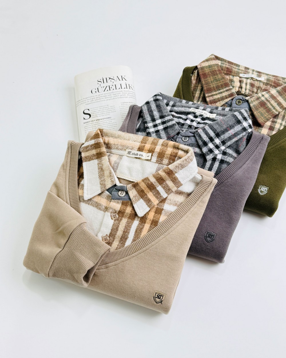 پلیور یقه چهارخانه کد محصول 1016