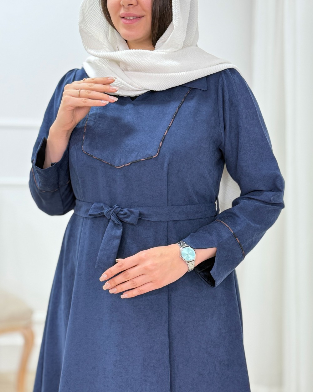 پیراهن مانتویی سیلک مهدیس کد محصول 1564