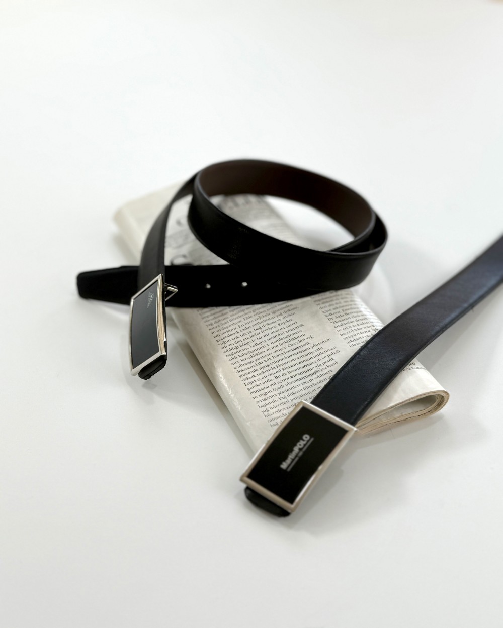 کمربند مشکی سگک دار مردانه کد محصول 642