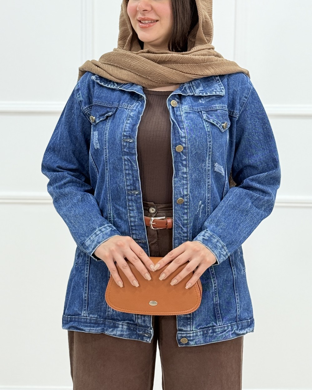 مانتو جین بغل جیب دار کد محصول 1443