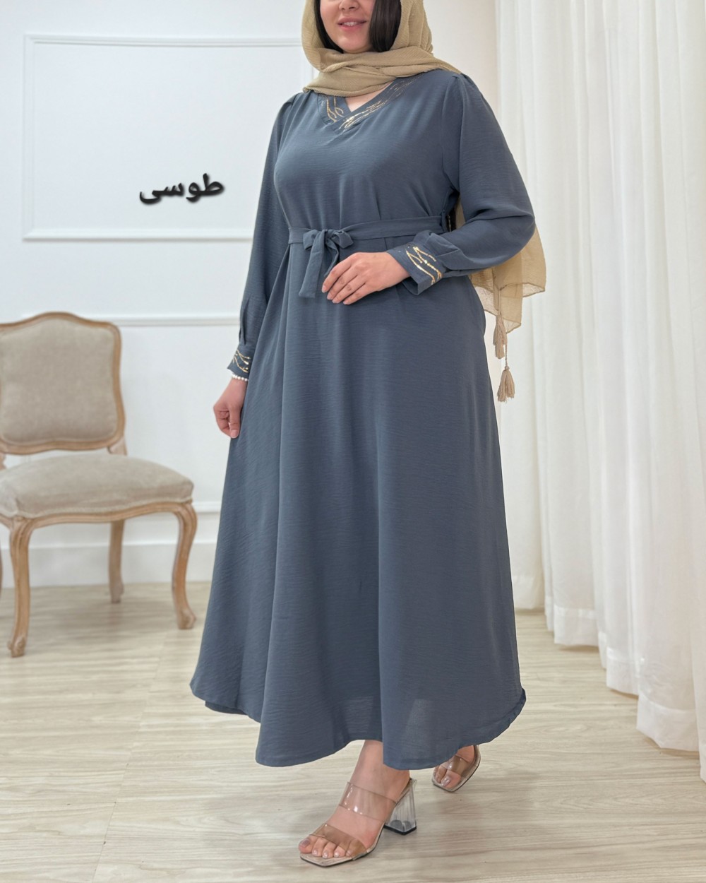 پیراهن بلند پولکی کد محصول 1586