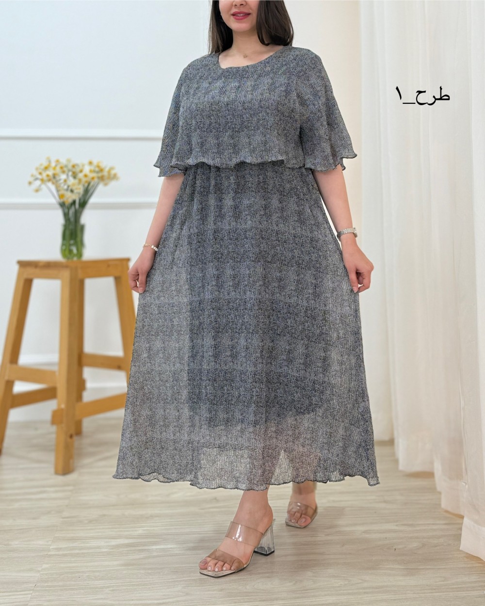 پیراهن مجلسی پلیسه ریحان کد محصول 1587