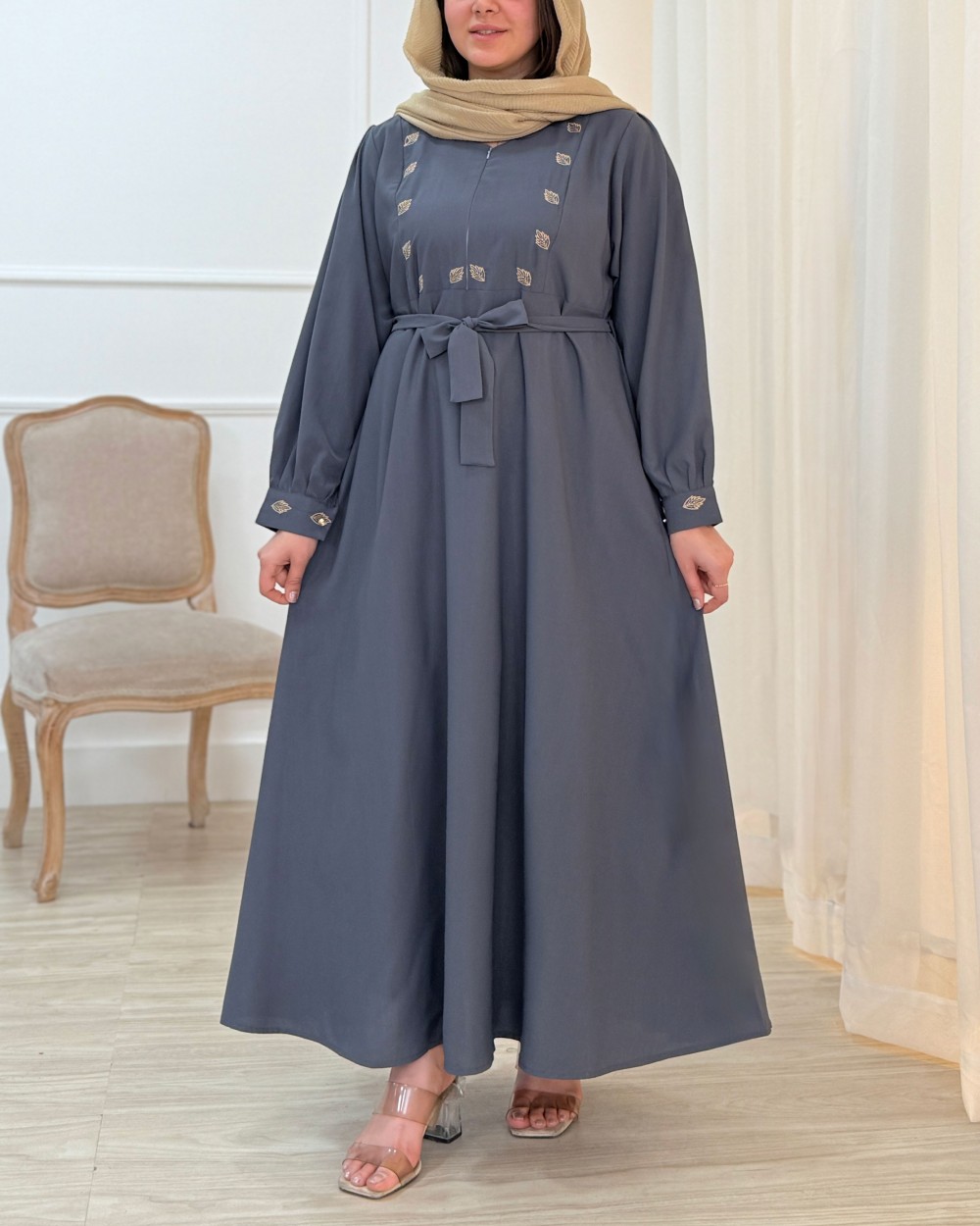 پیراهن مانتویی زنانه برگ ( بالا زیپ دار ) کد محصول 1601