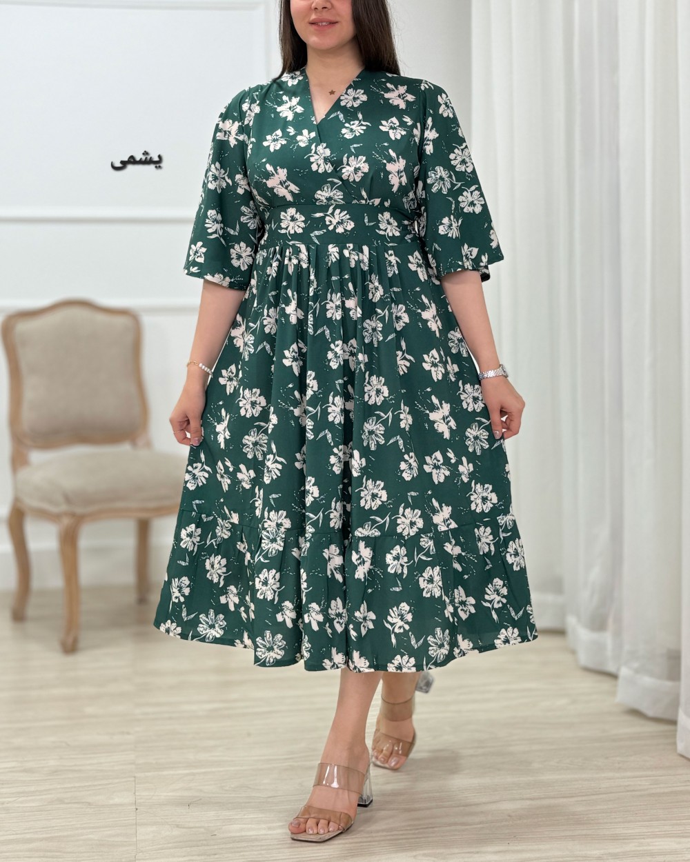 پیراهن نارنج گلدار کد محصول 774