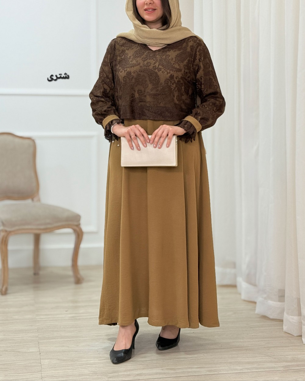 پیراهن مانتویی فرحناز کد محصول 1564