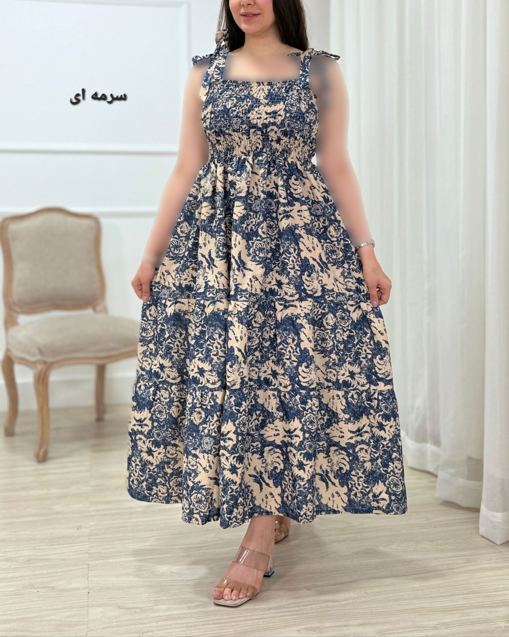 پیراهن ساحلی بلند طرحدار ملوس 1603