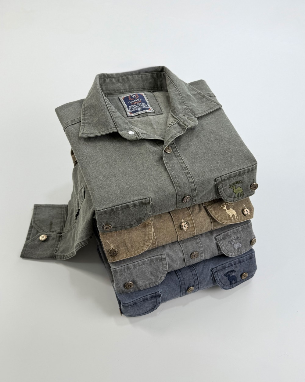 پیراهن قواره دار دوجیب کتان مردانه کد محصول 1525