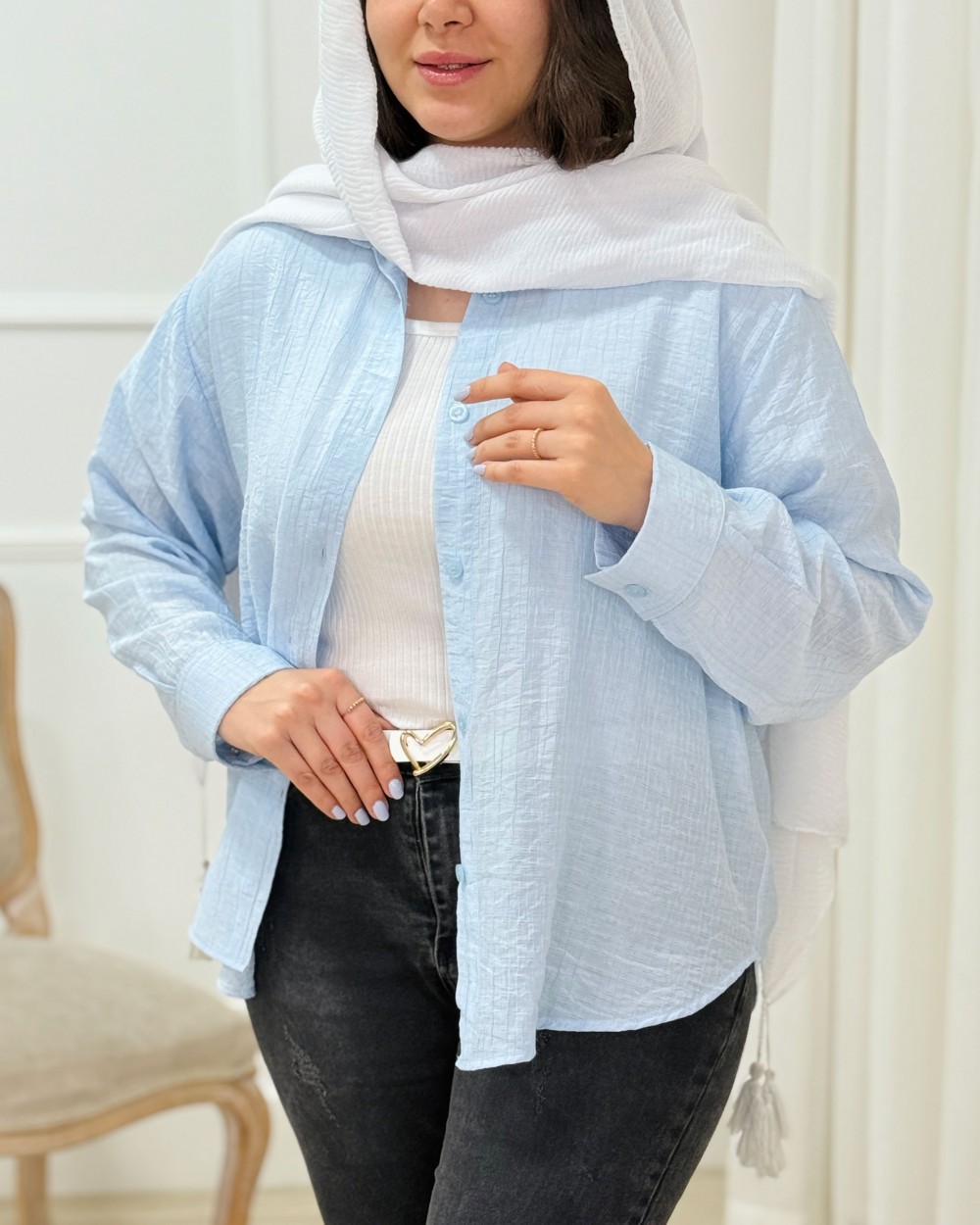 شومیز مانتویی شیشه ای ساده  کد محصول 1633
