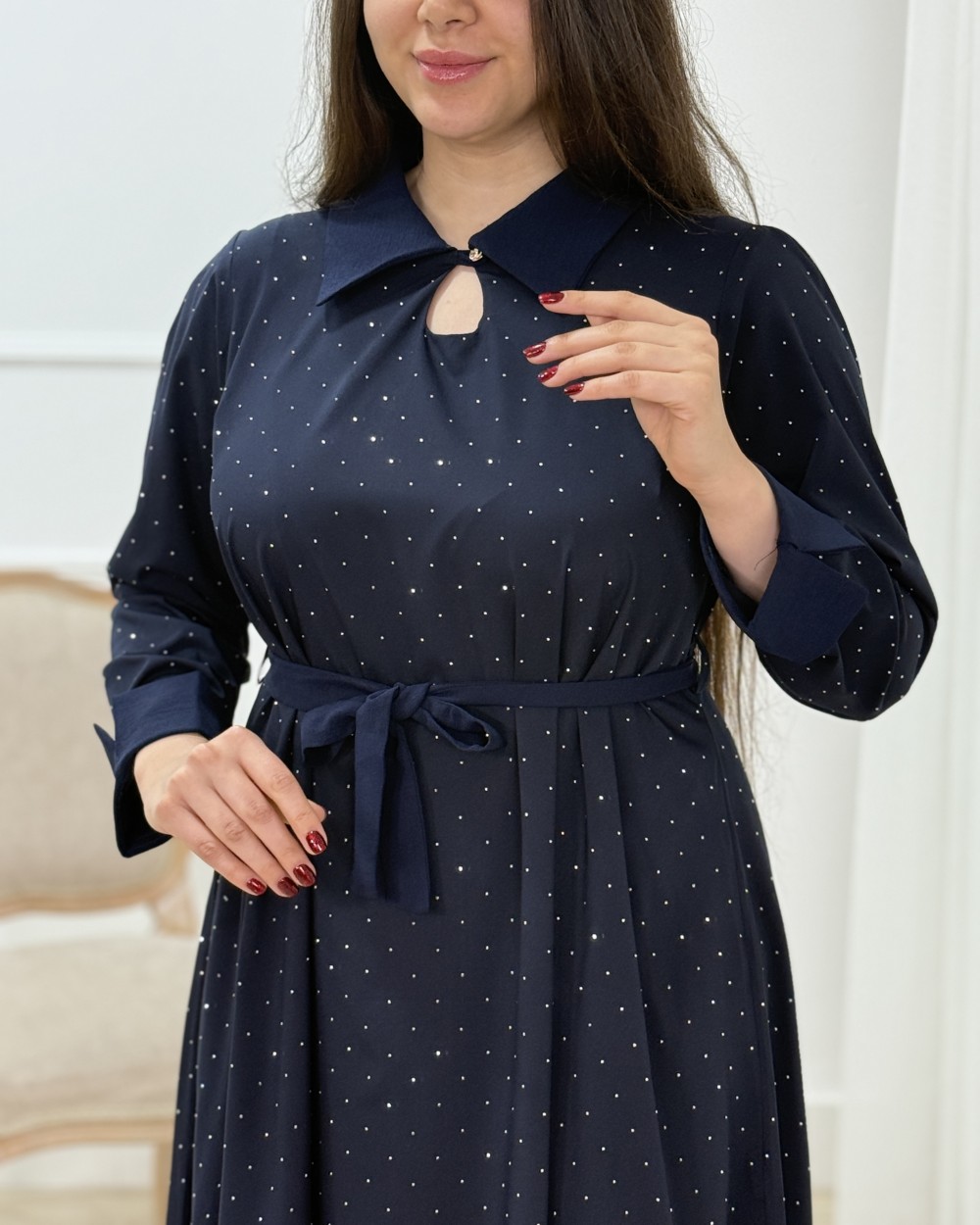 پیراهن مانتویی زنانه نگین کد محصول 1632