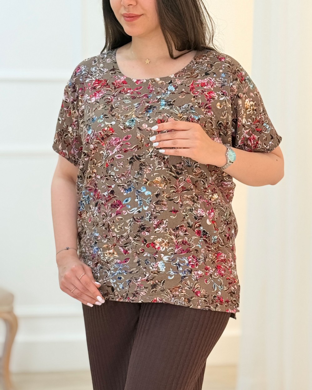تیشرت نخی زنانه کد محصول 1694