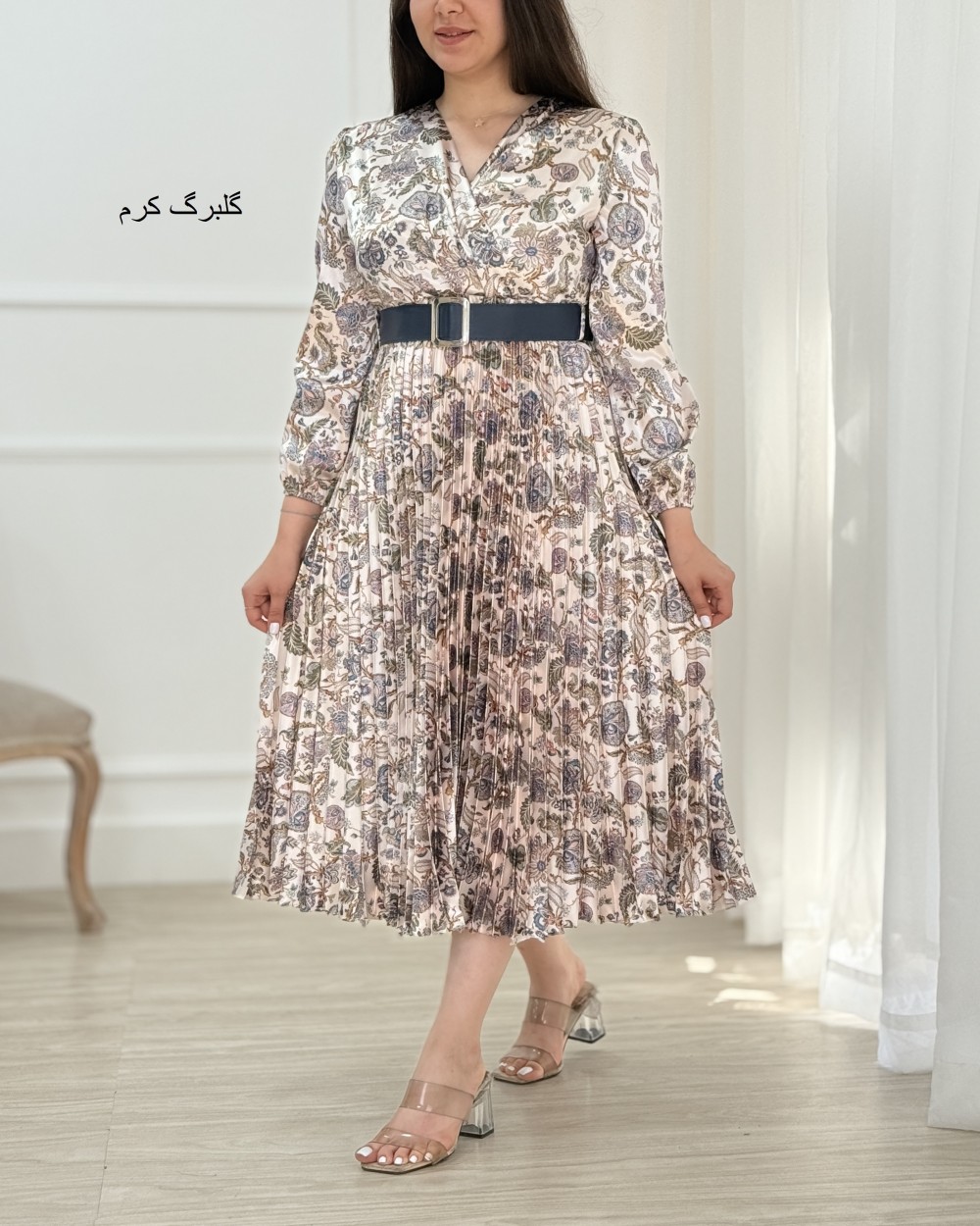 پیراهن مجلسی ساتین ( دامن پلیسه ) کد محصول 934