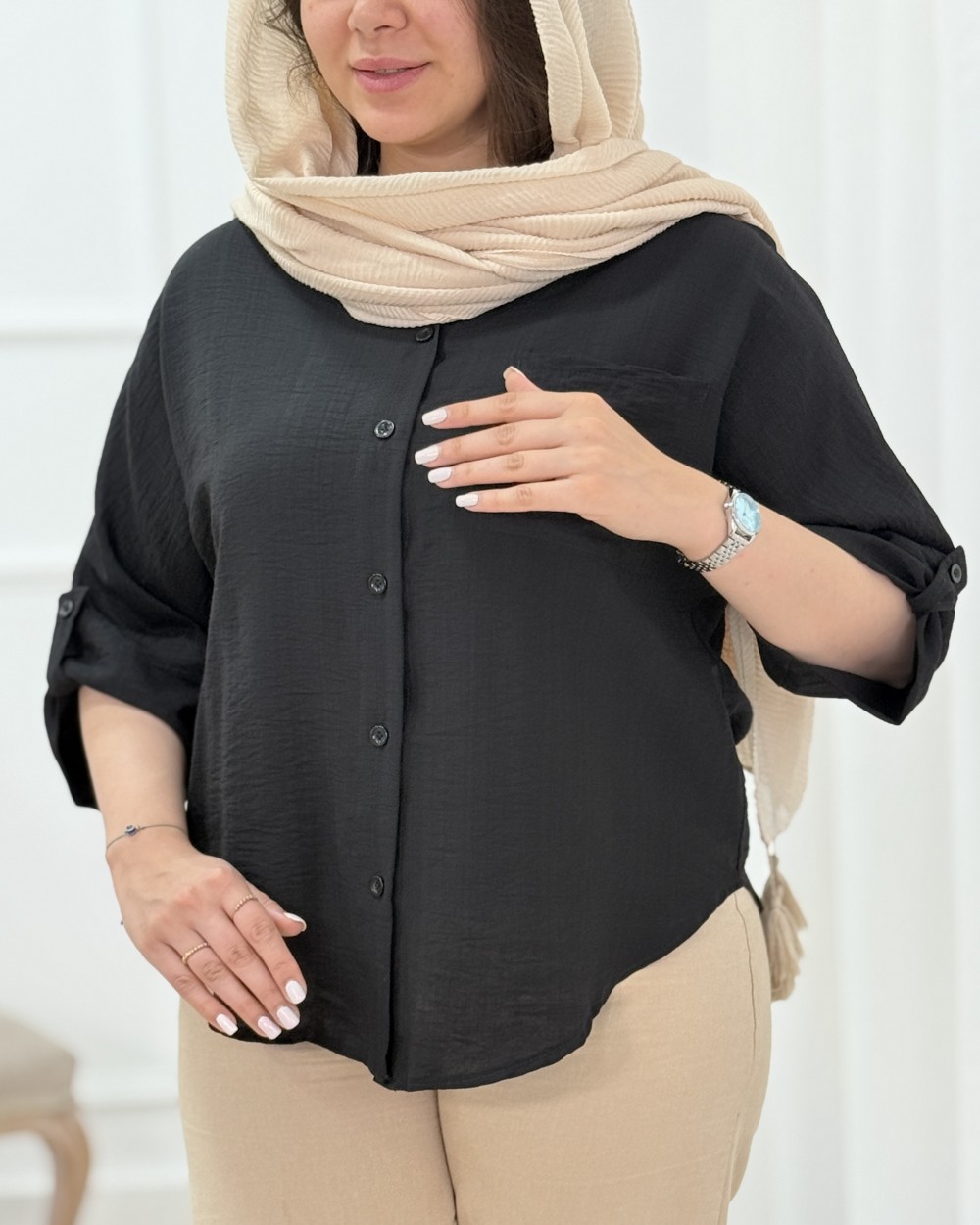 تونیک مانتویی مشکی محرمی کد7 (کدمحصول1711)